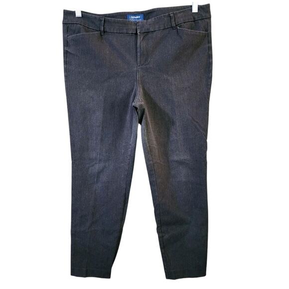 Old Navy Womens Mid Rise Pixie Chino Pants Size 14 Gray Skinny Stretch - Picture 1 of 10